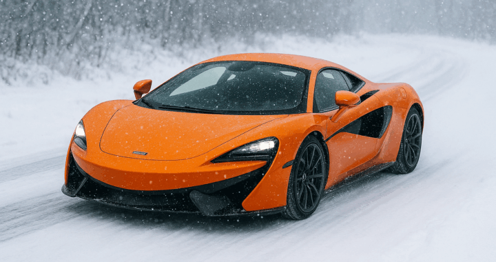 Image of a McLaren on a snowy road. Winter-Proofing Your Luxury Vehicle